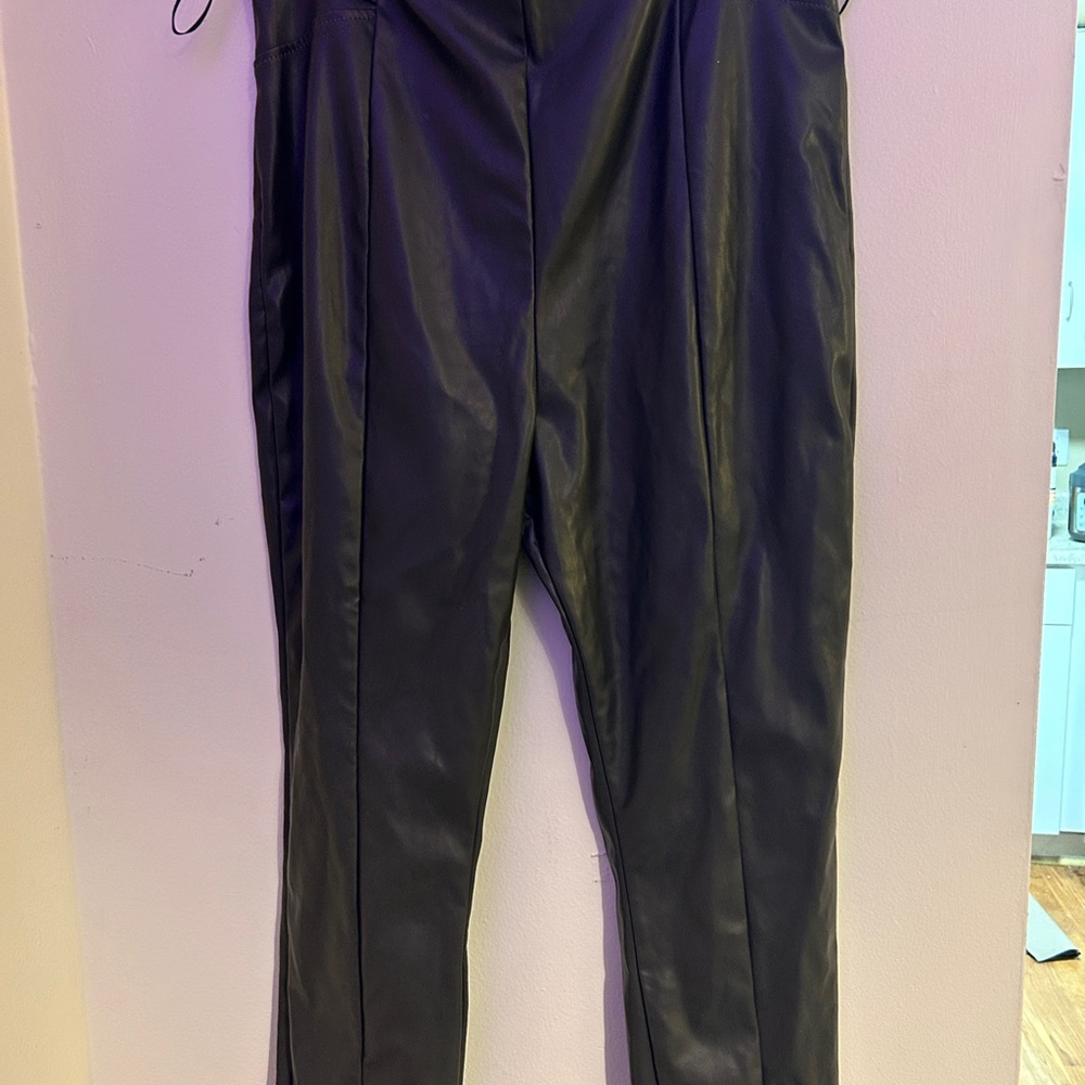 Missguided Black Faux Leather Trousers